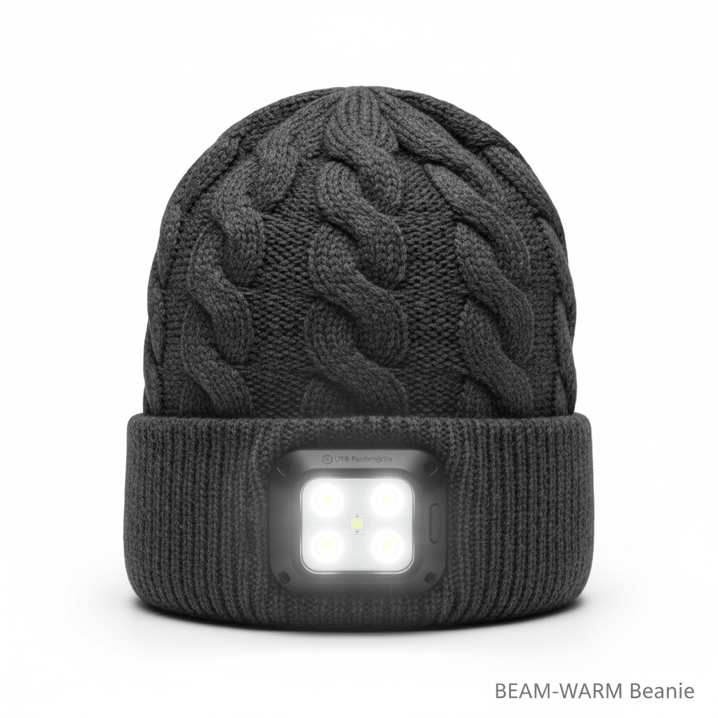 Bonnet LED avec Lampe Intégrée - Éclairage Mains Libres Hiver